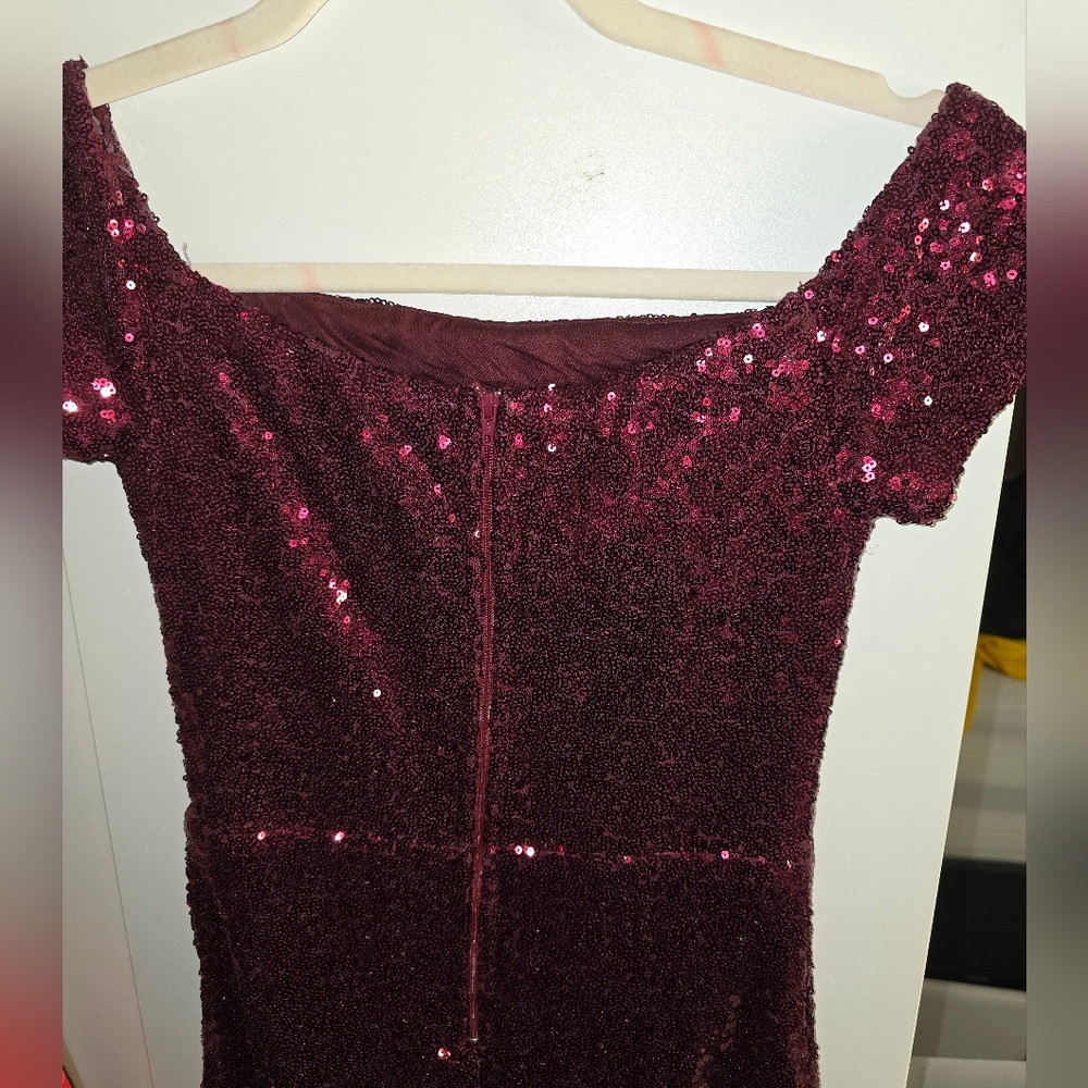 Small burgundy sequence dress